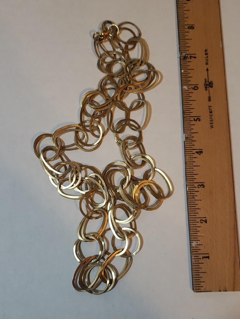 Premier Designs Sophia Matte Gold-Tone Linked Circle Necklace - 30 Inches
